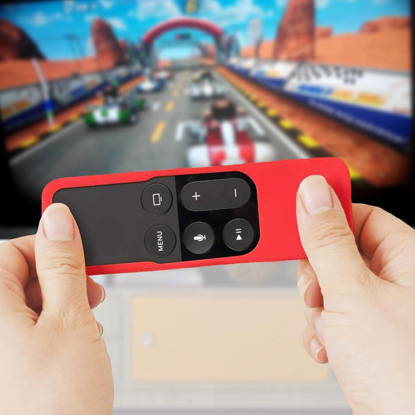 Silicone Case Compatible with Apple TV 4K 4Th 5Th Generation Siri Remote - Anti-Slip Shock Proof Soft Remote Cover Case Compatible with Apple TV 4K 4Th 5Th Gen Siri Remote Controller -Red