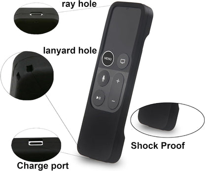 Silicone Case Compatible with Apple TV 4K 4Th 5Th Generation Siri Remote - Anti-Slip Shock Proof Soft Remote Cover Case Compatible with Apple TV 4K 4Th 5Th Gen Siri Remote Controller -Red